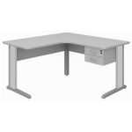 Estação de Trabalho 1,40×1,40m com 02 Gavetas – JOB – CINZA / CINZA – 43019 RM MÓVEIS 9