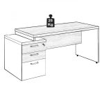 Mesa PEDESTAL RETA (03 Gav.) – 1,92X0,70m – WORKSTART – NOGAL SEVILHA/BRANCO- 34405 RM MÓVEIS 21