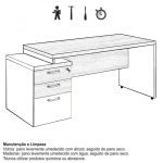 Mesa PEDESTAL RETA (03 Gav.) – 1,92X0,70m – WORKSTART – NOGAL SEVILHA/BRANCO- 34405 RM MÓVEIS 20