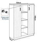 Armário Alto Credenza com Nicho – 1,61×1,20×0,45m – NOGAL SEVILHA/BRANCO- 34415 RM MÓVEIS 14