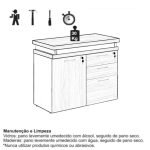 Armário Baixo 03 Gavetas e Porta (MISTO) – NOGAL SEVILHA/BRANCO – 34422 RM MÓVEIS 18