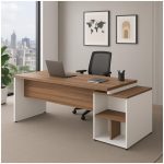 Mesa PEDESTAL RETA (03 Gav.) – 1,92X0,70m – WORKSTART – NOGAL SEVILHA/BRANCO- 34405 RM MÓVEIS 17