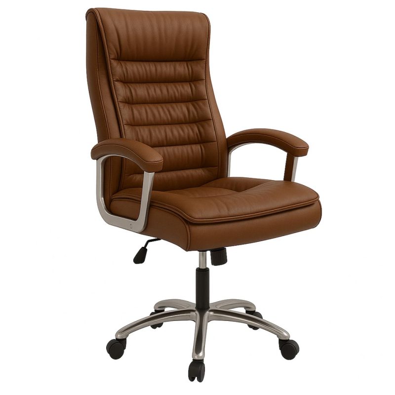 Poltrona Presidente LUXO c/ mola Ensacada – COR CARAMELO – 30059 RM MÓVEIS 6
