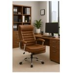 Poltrona Presidente LUXO c/ mola Ensacada – COR CARAMELO – 30059 RM MÓVEIS 14