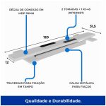 Estação de Trabalho Dupla 1,20×1,35m c/ 02 Gavetas c/ ponto de tomada PÉ QUADRO – Cor Nogal Sevilha/Branco – 34423 RM MÓVEIS 11