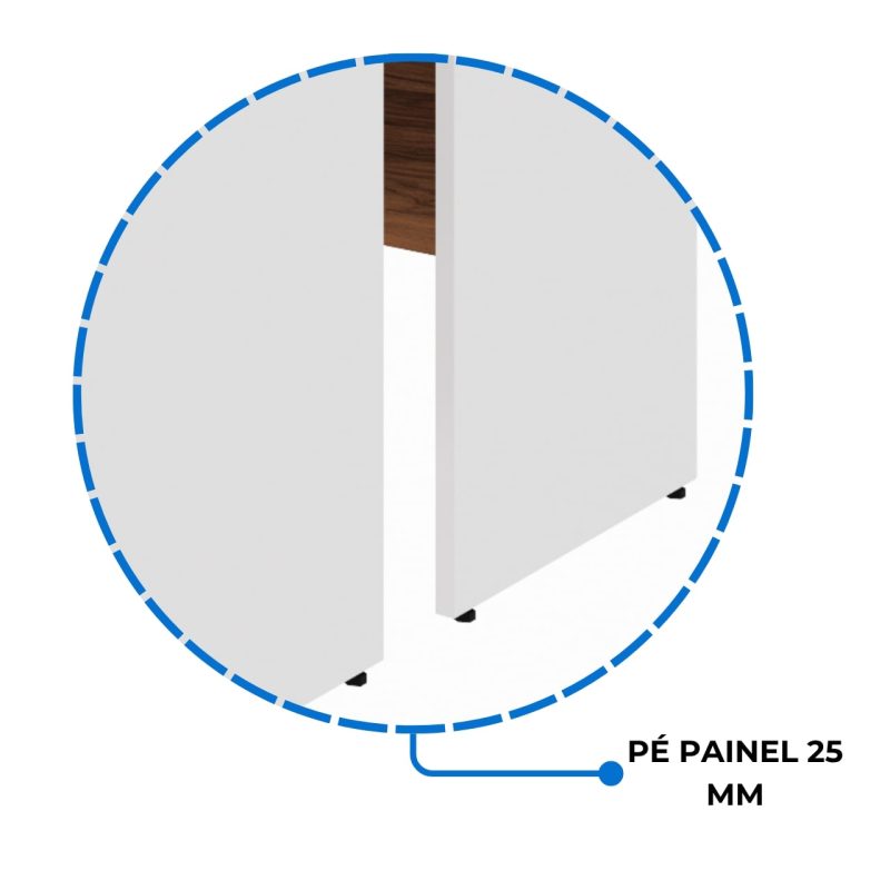 Estação de Trabalho Dupla 1,20×1,35m 02 Lugares c/ Gavetas c/ ponto de tomada PÉ PAINEL – Nogal Sevilha/Branco – 34427 RM MÓVEIS 6
