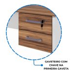 Estação de Trabalho Dupla 1,20×1,35m 02 Lugares c/ Gavetas c/ ponto de tomada PÉ PAINEL – Nogal Sevilha/Branco – 34427 RM MÓVEIS 17