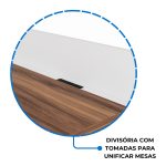 Estação de Trabalho Dupla 1,20×1,35m 02 Lugares sem Gavetas c/ ponto de tomada PÉ PAINEL – Nogal Sevilha/Branco – 34428 RM MÓVEIS 19