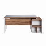 Mesa para Escritório com VIDRO FUMÊ – 1,92×0,70m – NOGAL SEVILHA/BRANCO – 34430 RM MÓVEIS 15