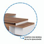 Mesa para Escritório em “L” com Gavetão – 1,92X1,60m -NOGAL SEVILHA/BRANCO – 34431 RM MÓVEIS 17