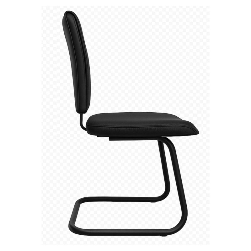 Cadeira de Escritório B-ONE Base em “S” Preta – Corino Preto – 31032 RM MÓVEIS 4
