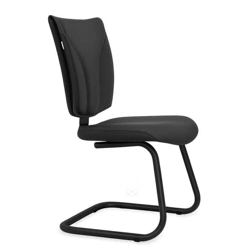 Cadeira de Escritório B-ONE Base em “S” Preta – Corino Preto – 31032 RM MÓVEIS 5