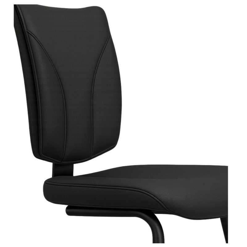 Cadeira de Escritório B-ONE Base em “S” Preta – Corino Preto – 31032 RM MÓVEIS 6
