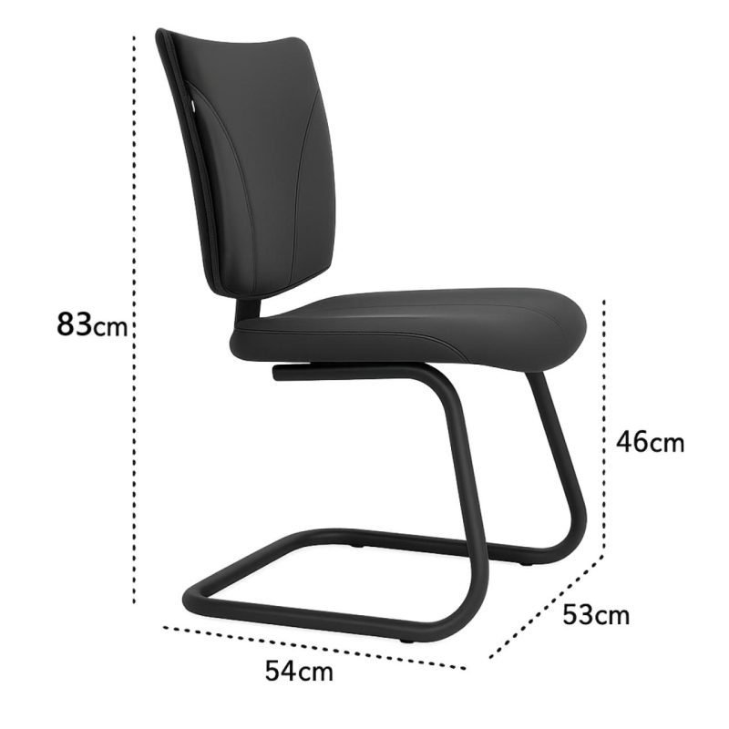 Cadeira de Escritório B-ONE Base em “S” Preta – Corino Preto – 31032 RM MÓVEIS 7