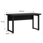 Mesa Escritório PÉ QUADRO – 1,20×0,60m – S/ Gavetas – PRETO / PRETO – 26001 RM MÓVEIS 13