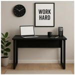 Mesa Escritório PÉ QUADRO – 1,20×0,60m – S/ Gavetas – PRETO / PRETO – 26001 RM MÓVEIS 16