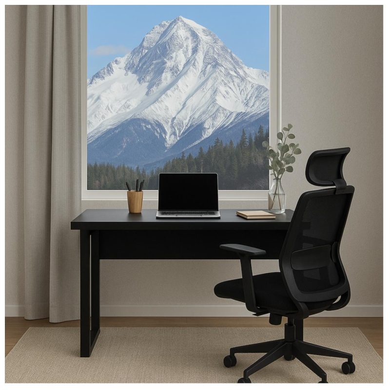 Mesa Escritório PÉ QUADRO – 1,20×0,60m – S/ Gavetas – PRETO / PRETO – 26001 RM MÓVEIS 9
