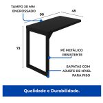 Mesa AUX PÉ QUADRO – 0,90×0,45m – PRETO/PRETO – 26004 RM MÓVEIS 8