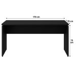 Mesa Escritório 1,70×0,70m – S/ Gavetas – PRETO/PRETO – 26007 RM MÓVEIS 13