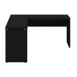 Mesa em L PÉ PAINEL (1,50×0,60m + Mesa Auxiliar) – S/ Gavetas – PRETO / PRETO – 26012 RM MÓVEIS 11