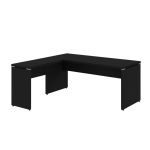 Mesa em L PÉ PAINEL (1,50×0,60m + Mesa Auxiliar) – S/ Gavetas – PRETO / PRETO – 26012 RM MÓVEIS 13