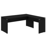 Mesa em L PÉ PAINEL (1,70×0,70m + Mesa Auxiliar) – S/ Gavetas – PRETO / PRETO – 26013 RM MÓVEIS 10