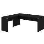 Mesa em L PÉ PAINEL (1,70×0,70m + Mesa Auxiliar) – S/ Gavetas – PRETO / PRETO – 26013 RM MÓVEIS 13