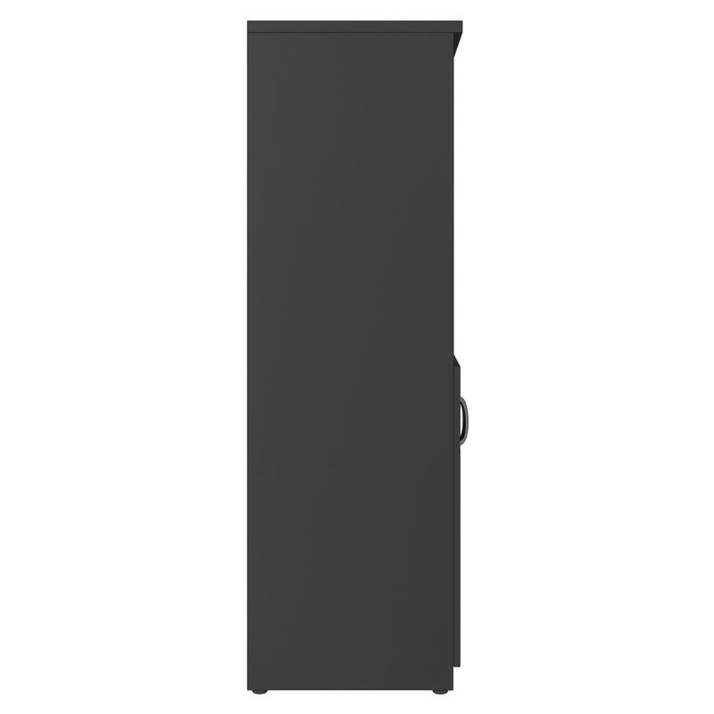 Armário Alto com Portas Inferiores e Prateleiras Abertas – MDP Preto – 26033 RM MÓVEIS 5