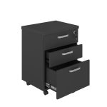 Gaveteiro Volante com 03 Gavetas com Rodízios e Fechadura – MDP Preto – 26034 RM MÓVEIS 9