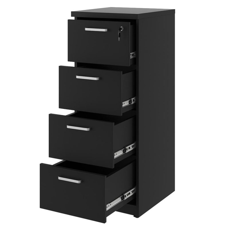 Arquivo de Madeira para Pasta Suspensa com 4 Gavetas – MDP PRETO – 26035 RM MÓVEIS 9