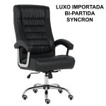 Poltrona LUXO IMPORTADA Concha Dupla Syncron – Couríssimo Preto – 30017 RM MÓVEIS 10
