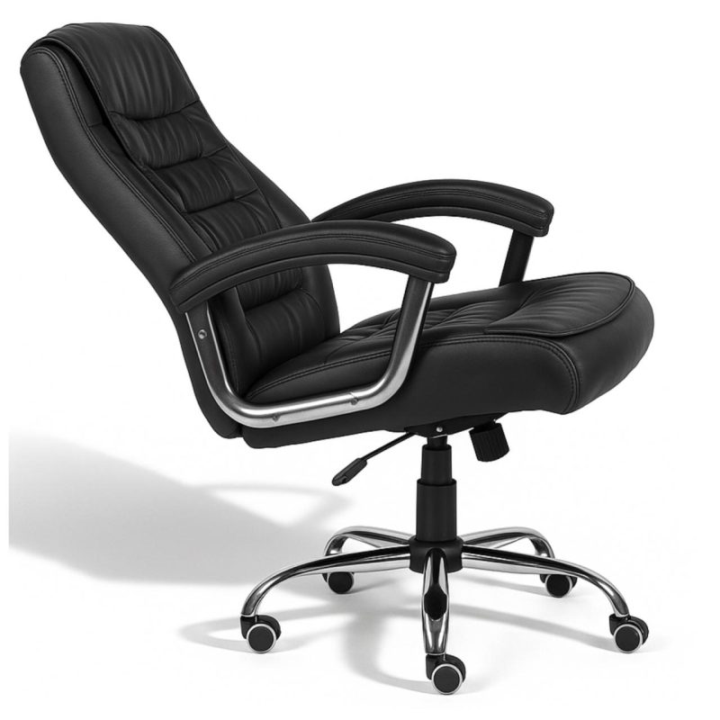 Poltrona LUXO IMPORTADA Concha Dupla Syncron – Couríssimo Preto – 30017 RM MÓVEIS 7