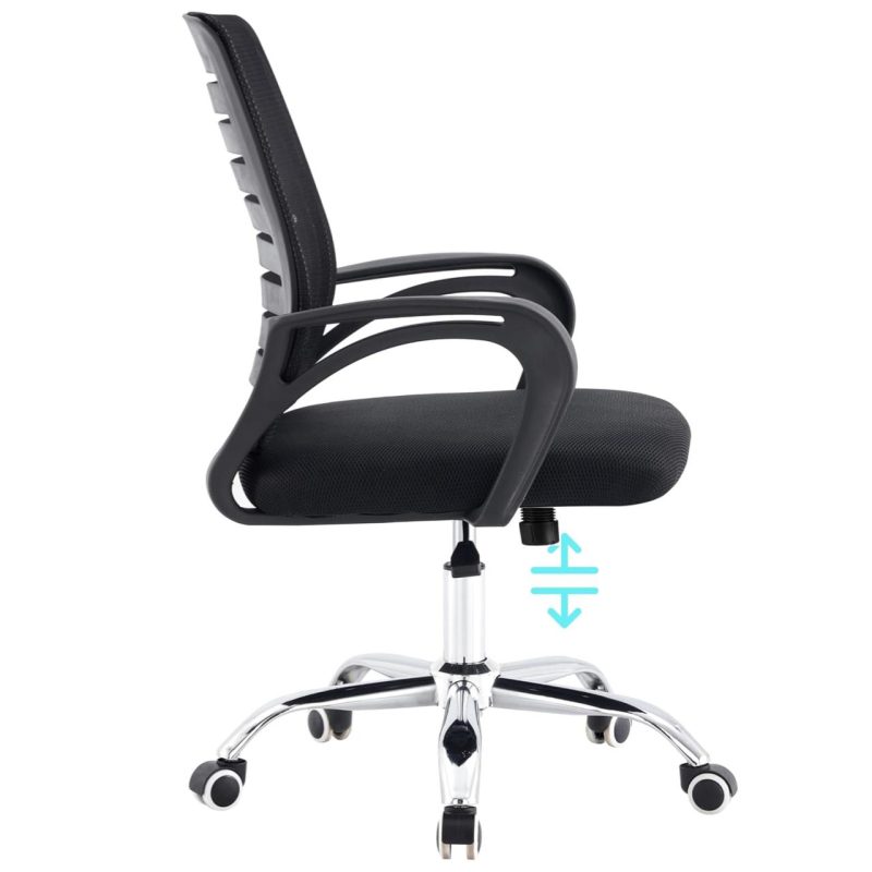 Cadeira para Escritório Tela OZY com Braço – Cor Preta – 30055 RM MÓVEIS 3