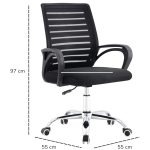 Cadeira para Escritório Tela OZY com Braço – Cor Preta – 30055 RM MÓVEIS 13