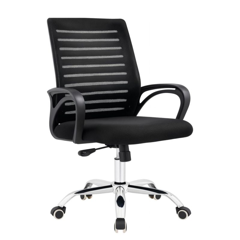 Cadeira para Escritório Tela OZY com Braço – Cor Preta – 30055 RM MÓVEIS 2