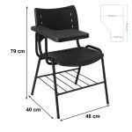 Cadeira Universitária Plástica Prancheta PLÁSTICA – MRPlast Preto – 34130 RM MÓVEIS 10