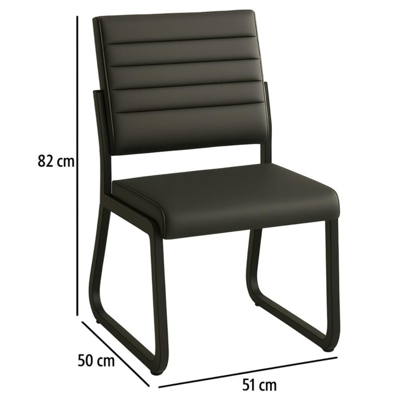 Poltrona para Escritório Estofada – TRIX – Cor Preta – 35119 RM MÓVEIS 8