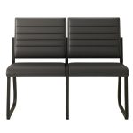 Sofanete para Escritório Estofada com 02 Lugares – TRIX – Pés PRETO – 35120 RM MÓVEIS 11