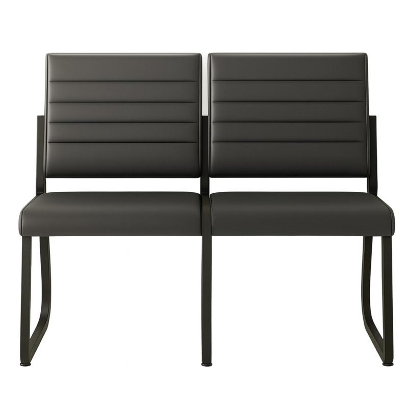 Sofanete para Escritório Estofada com 02 Lugares – TRIX – Pés PRETO – 35120 RM MÓVEIS 3