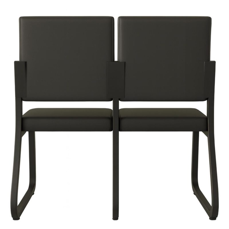 Sofanete para Escritório Estofada com 02 Lugares – TRIX – Pés PRETO – 35120 RM MÓVEIS 5