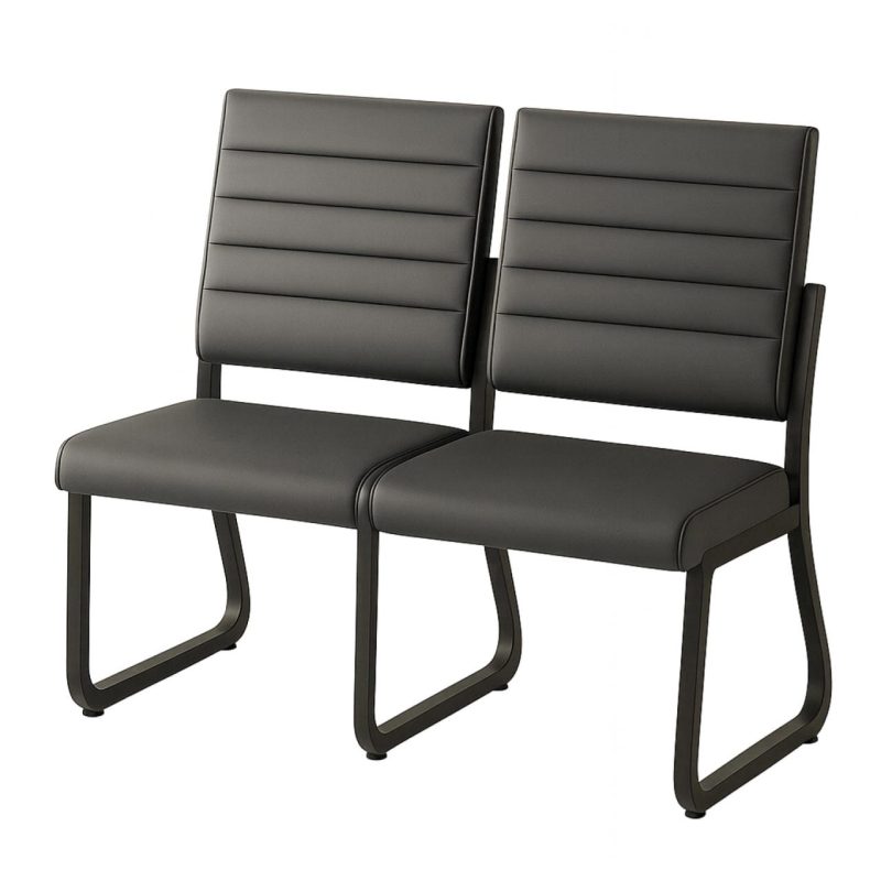 Sofanete para Escritório Estofada com 02 Lugares – TRIX – Pés PRETO – 35120 RM MÓVEIS 6
