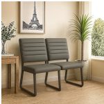 Sofanete para Escritório Estofada com 02 Lugares – TRIX – Pés PRETO – 35120 RM MÓVEIS 17