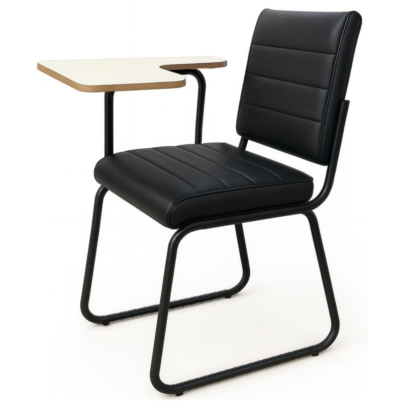 Poltrona Universitária TRIX Estofada com Prancheta Fixa – Corino Preto – 35121 RM MÓVEIS 3