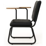 Poltrona Universitária TRIX Estofada com Prancheta Fixa – Corino Preto – 35121 RM MÓVEIS 11