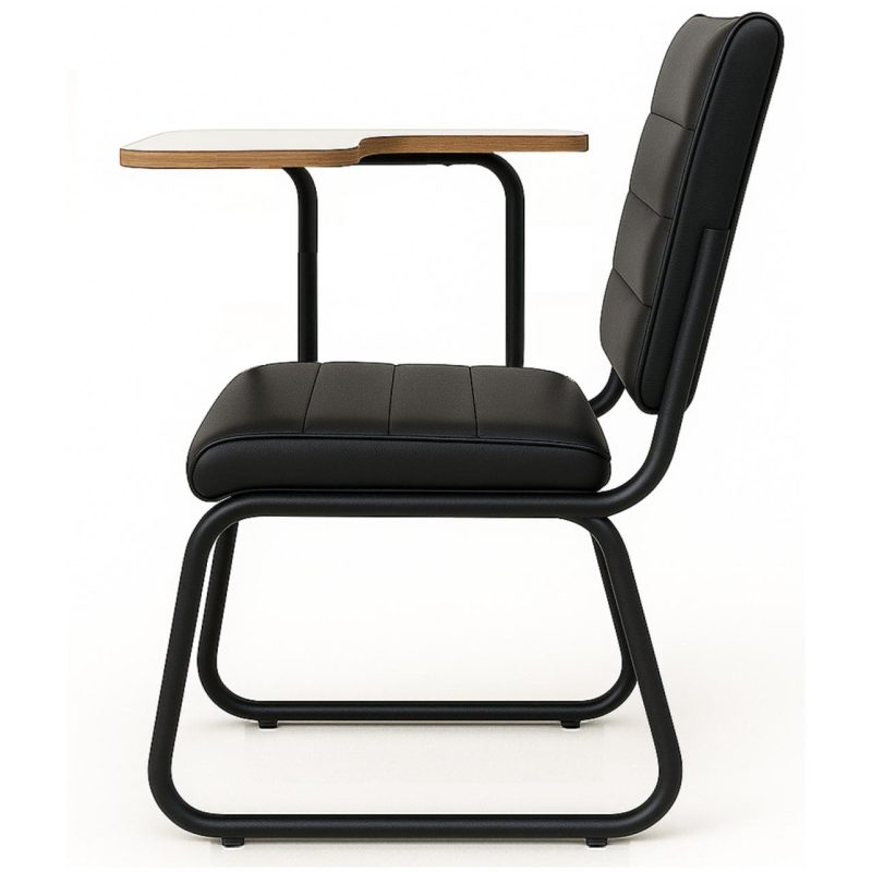 Poltrona Universitária TRIX Estofada com Prancheta Fixa – Corino Preto – 35121 RM MÓVEIS 4
