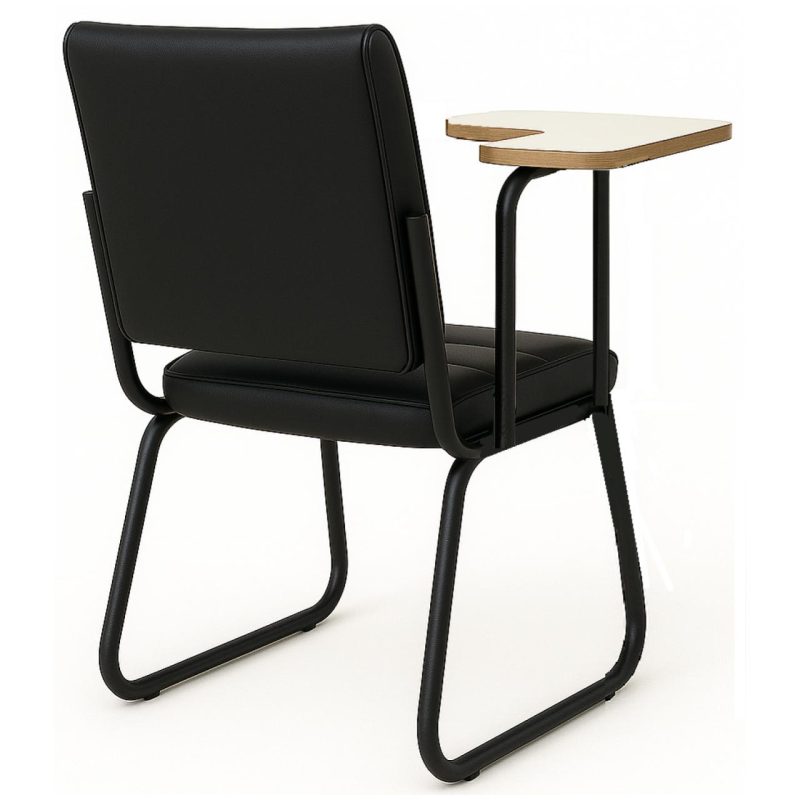 Poltrona Universitária TRIX Estofada com Prancheta Fixa – Corino Preto – 35121 RM MÓVEIS 5