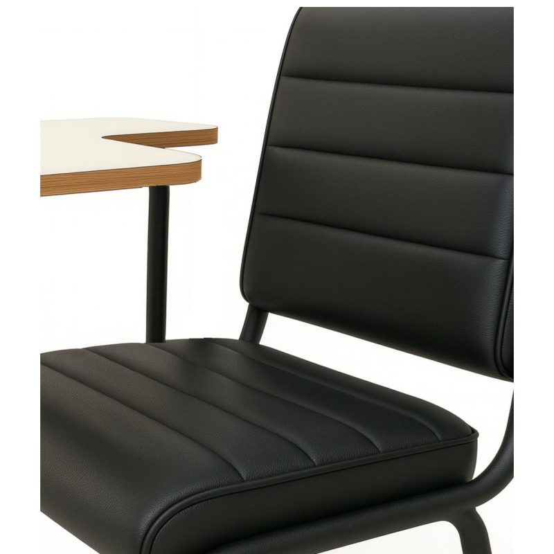 Poltrona Universitária TRIX Estofada com Prancheta Fixa – Corino Preto – 35121 RM MÓVEIS 6