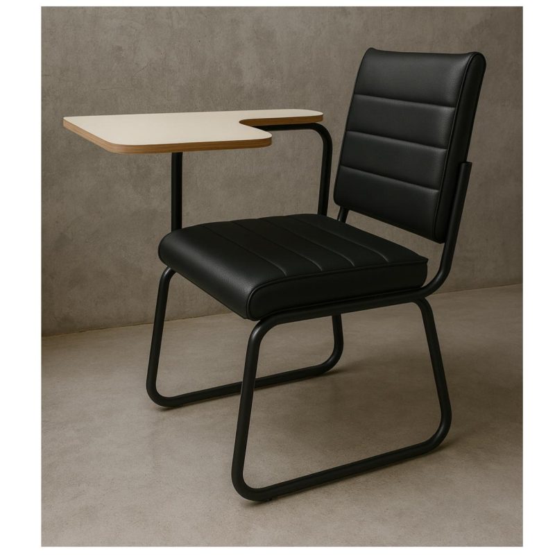 Poltrona Universitária TRIX Estofada com Prancheta Fixa – Corino Preto – 35121 RM MÓVEIS 8