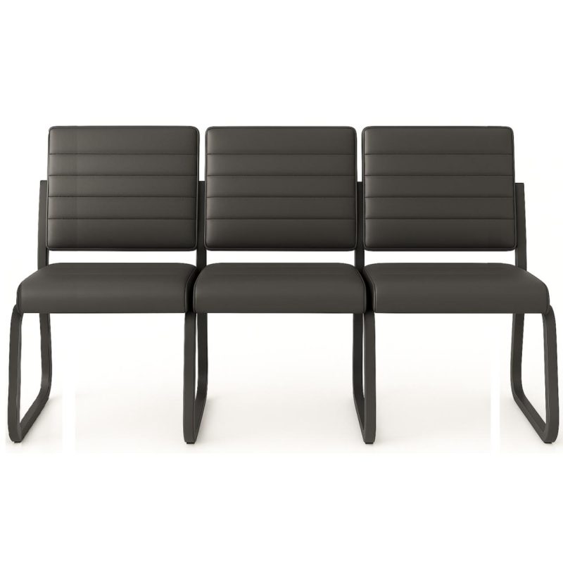 Sofanete para Escritório Estofada com 03 Lugares – TRIX – Pés PRETO – 35123 RM MÓVEIS 3