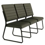 Sofanete para Escritório Estofada com 03 Lugares – TRIX – Pés PRETO – 35123 RM MÓVEIS 10
